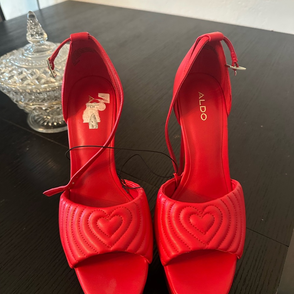 Aldo Red Sculptural Heels